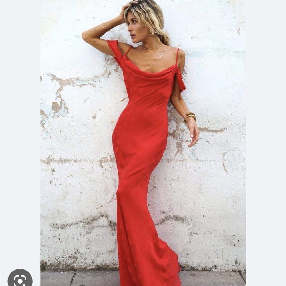 Rat and Boa Florentina Cowl-neck Floral-jacquard Maxi Dress size XXS